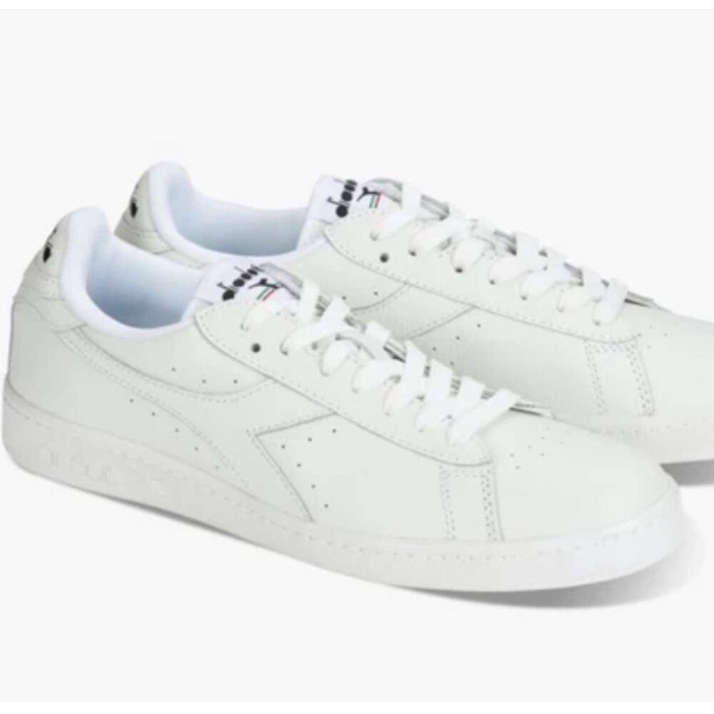 Diadora Game L Low Unisex White Leather Sneaker Mens 7 Womens 8.5